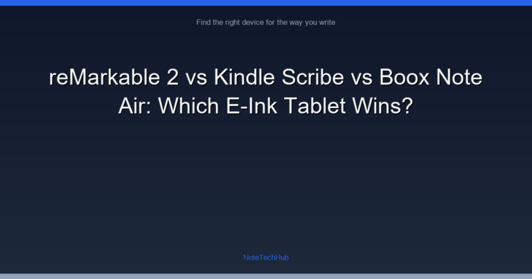 reMarkable 2 vs Kindle Scribe vs Boox Note Air: Which E-Ink Tablet Wins?