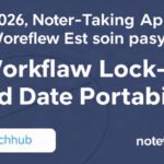 A clean product photo illustrating note taking app workflow lock and data portability.